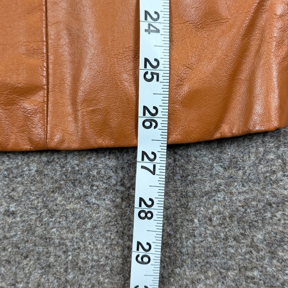 VTG Clipper Mist Genuine Leather Blazer Jacket Women’s L Tan Rust Retro 70s 80s - Picture 13 of 15